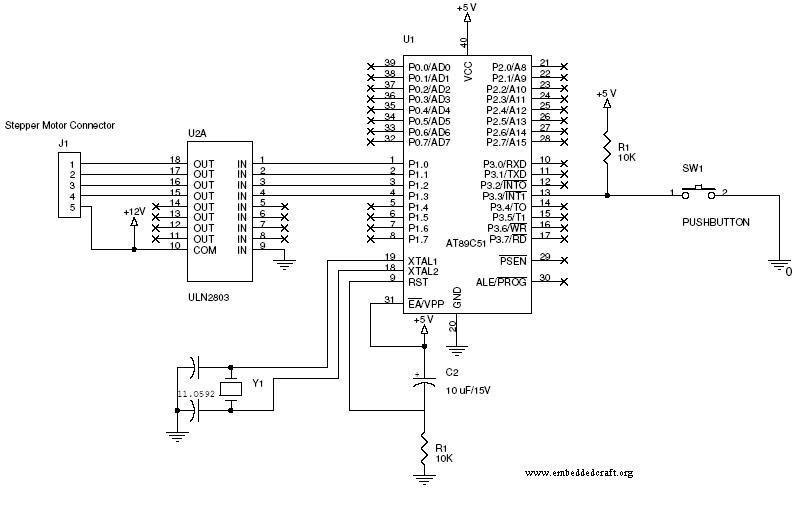 Circuit image of stepper moter and switch